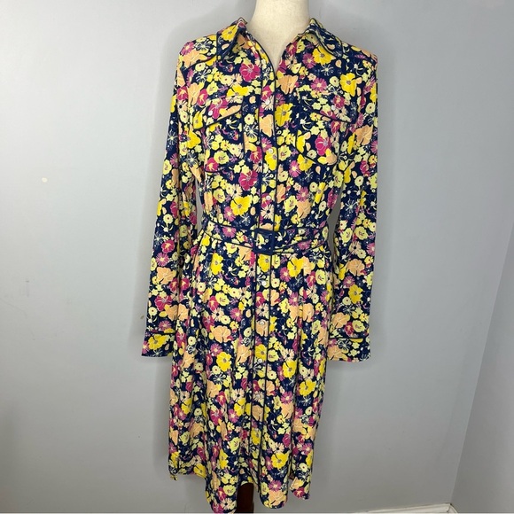 Modcloth Dresses & Skirts - Modcloth NEW Size Large Pearl Snap Boho Western Floral Belted Shirt Dress H12